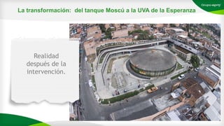 Realidad
después de la
intervención.
La transformación: del tanque Moscú a la UVA de la Esperanza
 