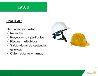 A L B E R T E I N S T E I N
CASCO
FINALIDAD:
Dar protección ante:
 Impactos
 Proyección de partículas
 Riesgos eléctricos
 Salpicaduras de sustancias
químicas
 Calor radiante y llamas
 