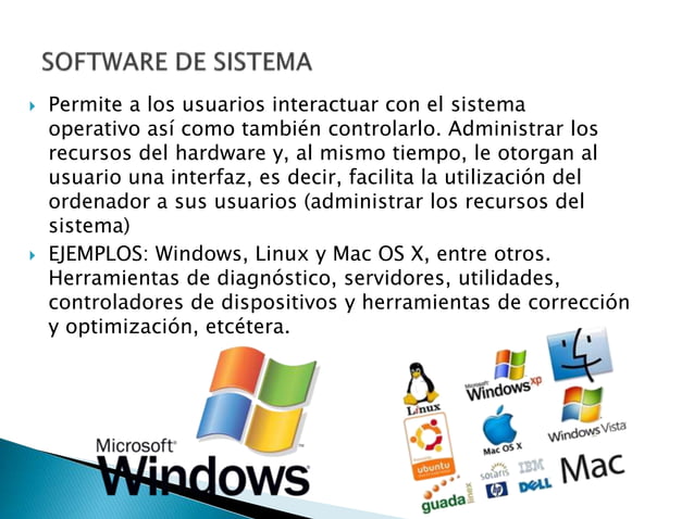 Elementos y clasificación de un sistema de cómputo (software) (hardware ...