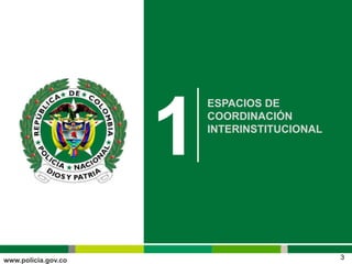 ESPACIOS DE
COORDINACIÓN
INTERINSTITUCIONAL
1
3
 