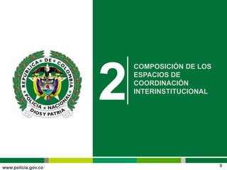 COMPOSICIÓN DE LOS
ESPACIOS DE
COORDINACIÓN
INTERINSTITUCIONAL
2
9
 