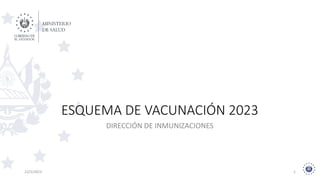 ESQUEMA DE VACUNACIÓN 2023
DIRECCIÓN DE INMUNIZACIONES
22/5/2023 1
 