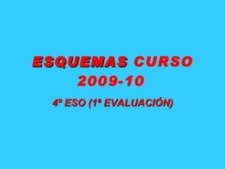 ESQUEMAS  CURSO 2009-10   4º ESO (1ª EVALUACIÓN) 
