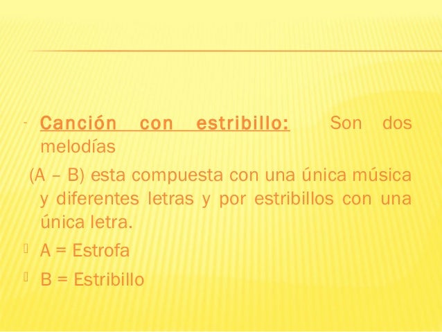 Presentación estrofa y estribillo.