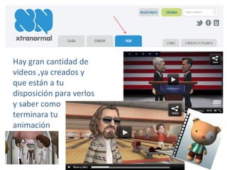 Hay gran cantidad de
videos ,ya creados y
que están a tu
disposición para verlos
y saber como
terminara tu
animación
 