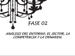 FASE 02
ANÁLISIS DEL ENTORNO, EL SECTOR, LA
COMPETENCIA Y LA DEMANDA.

 