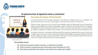 En plenaria lean el siguiente texto y comenten:
 