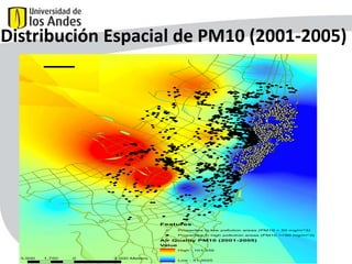Distribución Espacial de PM10 (2001-2005)

¯

Features
Properties in low pollution areas (PM10 < 50 mg/m^3)
Properties in high pollution areas (PM10 >=50 mg/m^3)

Air Quality PM10 (2001-2005)
Value
High : 101.939

3,500

1,750

0

3,500 Meters

Low : 31.3025

62

 