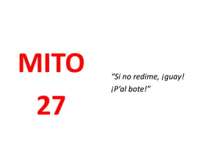 Datos de valor no homogéneo.“Mi negocio no es ni será nunca una commodity, lo que me granjea adhesiones inquebrantables”MITO24