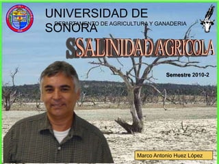 UNIVERSIDAD DE
 DEPARTAMENTO DE AGRICULTURA Y GANADERIA
SONORA


                                    Semestre 2010-2




                          Marco Antonio Huez López
 