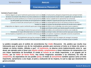 IntroducciónAnálisisConclusiones50 palabras + Importantes Pregunta 1Los participantes llegaron al blog principalmente a través de motores de búsqueda de internet, también resulta importante la recomendación de amigos y los links o vínculos que existen desde otras páginas. Los participantes son proactivos en la forma en que se relacionan con la información, descargan e investigan, contenidos como los audioso videos (YouTube)¿A través de qué medió llegó al blog?TOTAL NUMBER OF ANSWERS:      40TOTAL NUMBER OF WORDS:     280NUMBER OF DISTINCT WORDS:      43PERCENTAGE OF DISTINCT WORDS:    15.4