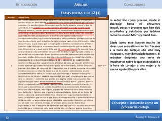 IntroducciónAnálisisConclusiones25 palabras + Importantes Frecuencia VisitaLos visitantes con frecuencia de 1 a 3 veces por día, destacan palabras como mujer, mujeres, seducción. Su interés parece ser más inmediato en fórmulas para ser efectivo con las mujeres. Los visitantes entre 4 y 7 veces, mencionan palabras como el miedo y la vida plena, por lo cual parecieran tener intereses más profundos en la seducción como estilo de vida.Los visitantes de más de 12 veces mencionan palabras como lenguaje, videos de lenguaje, lenguaje de la seducción, al parecer este es el perfil de información más buscadas por el segmento.