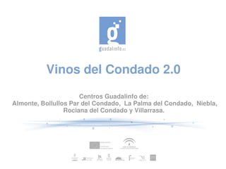 Centros Guadalinfo de:
 Almonte, Bollullos Par del Condado,  La Palma del Condado,  Niebla, 
Rociana del Condado y Villarrasa.
Vinos del Condado 2.0
 