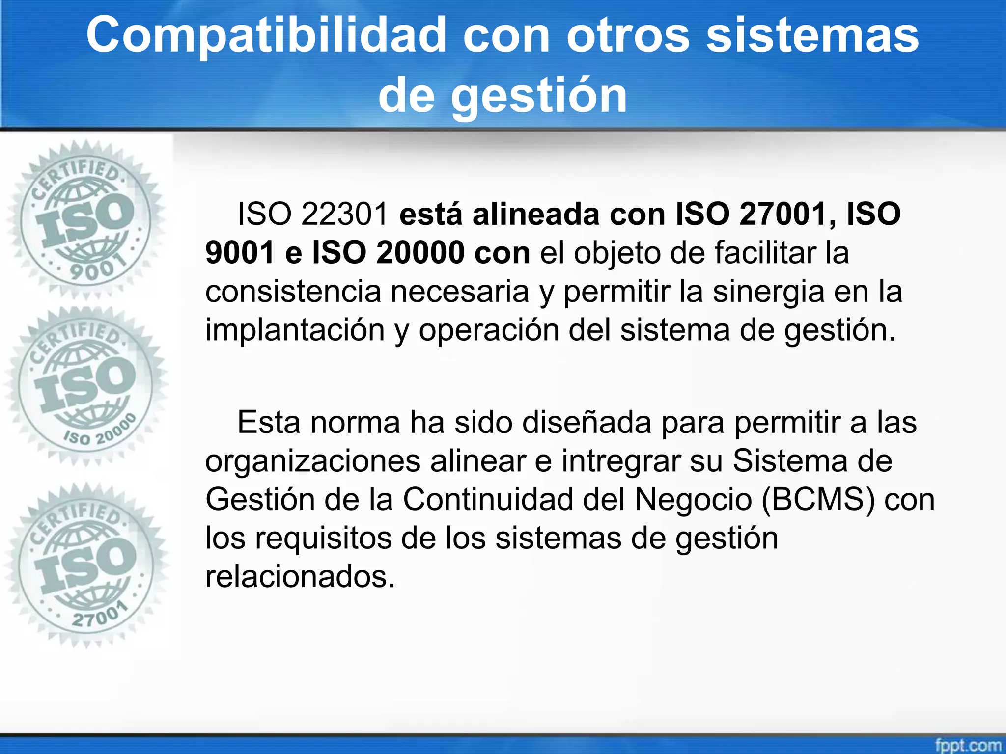 ISO 22301, SGCN, BCMS, Sistema de Gestión de la Continuidad del Negocio ...