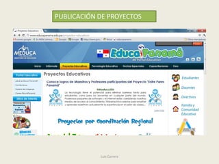 PUBLICACIÓN DE PROYECTOS




            Luis Carrera
 