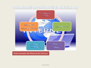 Texto tomado del Manual de Concius



                            Luis Carrera
 