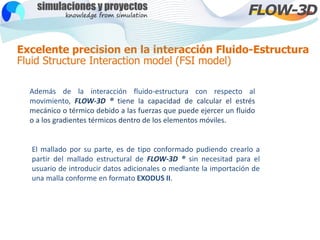 Excelente precision en la interacción Fluido-Estructura
Fluid Structure Interaction model (FSI model)
Además de la interac...