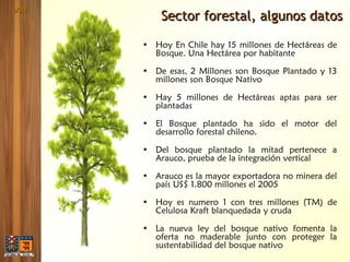 Sector forestal, algunos datos ,[object Object],[object Object],[object Object],[object Object],[object Object],[object Object],[object Object],[object Object]