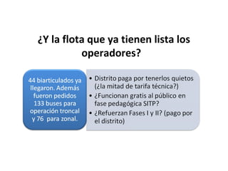 ¿Y la flota que ya tienen lista los
          operadores?
 