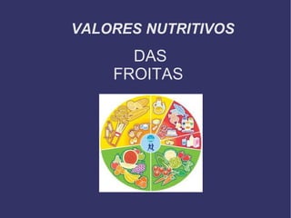 VALORES NUTRITIVOS
DAS
FROITAS
 