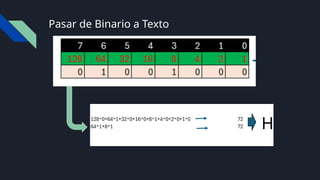 Pasar de Binario a Texto
 