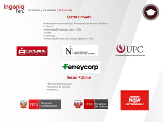 Formación y Desarrollo | Soluciones y Servicios | Contenidos
• Medir lo aprendido: Retorno de la
formación realizada
• Paquetes independientes del
contenido, evaluativos o de
asimilación y refuerzo
• Aplicación de criterios de evaluación
y reporte a cualquier tipo de
contenido (cursos, learning bytes,
simulaciones, diálogos, etc.)
• Cuestionarios: Gran variedad de tipos
de preguntas y diversas mecánicas
(contrarreloj, pregunta comodín,
repaso de errores, etc.
• Juegos QUIZ: Simulación de juegos de
mesa (La oca, Quién quiere ser
millonario?, Jeopardy, etc.)
Para medir el conocimiento adquirido.
Para enriquecer los modelos de
cuestionarios que ofrece la plataforma.
En procesos de selección o detección de
necesidades.
 