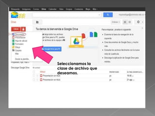 Seleccionamos la
clase de archivo que
deseamos.
 