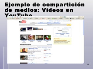 Ejemplo de compartición de medios: Vídeos en YouTube 