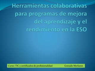 Curso: TIC y certificados de profesionalidad Gonzalo Morlanes
 