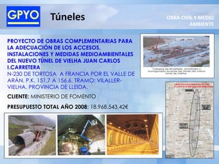 Túneles                        OBRA CIVIL Y MEDIO
                                                      AMBIENTE


PROYECT...