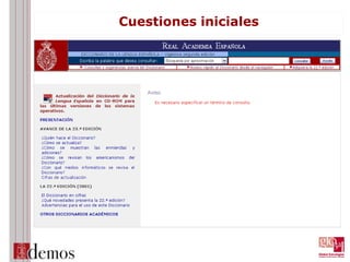 Cuestiones iniciales
 