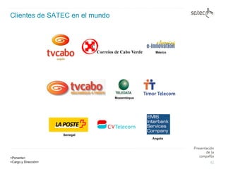 Clientes de SATEC en el mundo Mozambique Angola México Senegal 