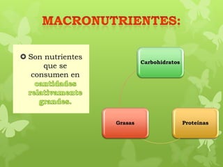  Son nutrientes
que se
consumen en
 