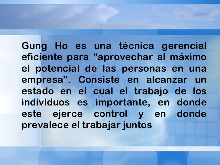 Presentación gung ho