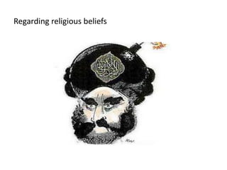 Regardingreligiousbeliefscitizens are in favor of respecting all creedshowever, tolerance should not be a pretext to censor information or to provide any special treatmentmedia should try not to offend the sensibilities of believers, but religious institutions should be given the same status as any other public institutionyoung people do not care much about this issue for most adults and older people, religious beliefs involve a special treatmentthey also point out to differences when media speak about different religion