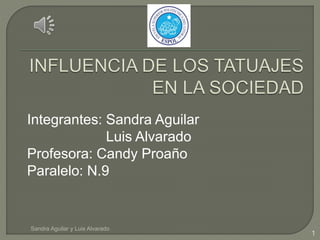 Integrantes: Sandra Aguilar
Luis Alvarado
Profesora: Candy Proaño
Paralelo: N.9
Sandra Aguilar y Luis Alvarado
1
 
