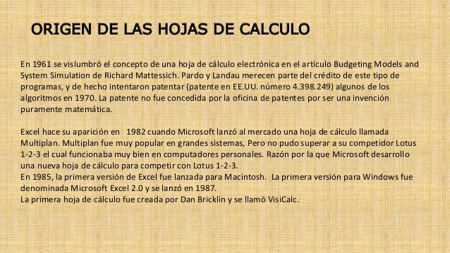 Presentación hoja de calculo
