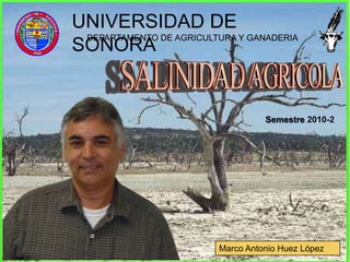 UNIVERSIDAD DE
 DEPARTAMENTO DE AGRICULTURA Y GANADERIA
SONORA


                                    Semestre 2010-2




                          Marco Antonio Huez López
 