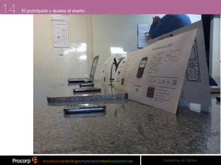 14
5
      El prototipado y ajustes al diseño


2




                                           Experiencia de Clientes
 