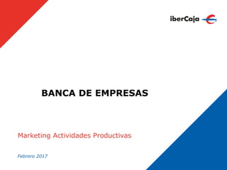 BANCA DE EMPRESAS
Marketing Actividades Productivas
Febrero 2017
 