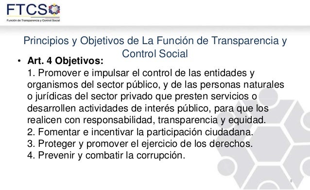 Función de Transparencia y Control Social