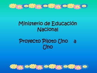 Ministerio de Educación Nacional Proyecto Piloto Uno    a Uno 