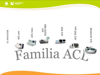ACL ACUSTAR

ACL TOP 500

ACL TOP

ACL
ELITE PRO

ACL 7000

ACL 200

CL ANALYCER

 