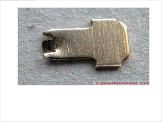 Este es un de los 8 contactos de conector RJ45 ,con las cuchillas
de conexión a la izquierda, y el contacto a la derecha.
 