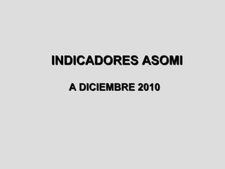 INDICADORES ASOMI

  A DICIEMBRE 2010
 