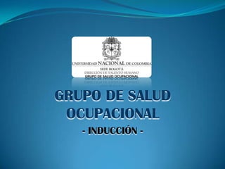 GRUPO DE SALUD
OCUPACIONAL
- INDUCCIÓN -

 