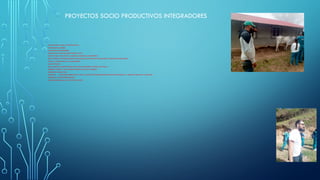 PROYECTOS SOCIO PRODUCTIVOS INTEGRADORES
SOMOS UNESR CULTURA SOCIOPRODUCTIVA
UNIVERSIDAD DE SABERES
FORMANDO INVESTIGADORES
SEMILLEROS DE INVESTIGADORES DESDE EL CDCHT
EPASF “ESCUELA POPULAR DE LA SABIDURIA ANCESTRAL SIN FRONTERAS”
EDICIIT “EQUIPO DE INVESTIGADORES COMUNITARIOS DE INNOVACIÓN TECNOLÓGICA” FORMACIÓN PERMANENTE
USO DE LA TECNOLOGIA EN LA COTIDIANIDAD
AULAS VIRTUALES
MAPA DE RIESGO MAESTRO PUEBLO POSTULADO ALATERCERA COHORTE LUIS DI BLASI
PRIMEROS AUXILIOS Y SALUD MAESTROPUEBLO POSTULADA TURQUESA
DISEÑANDO PAGINAS WEB
PUBLICIDAD Y MERCADEO DESDE ELCDCHT CON LOS PASANTES DE ADMINISTRACIÓN MENCIÓN INFORMÁTICA Y MENCIÓN PUBLICIDAD Y MERCADEO
TOPARQUIA SOMOS ROBINSONIANOS
LUCES ROBINSONIANAS CON CENTRO DE ACOPIO
 