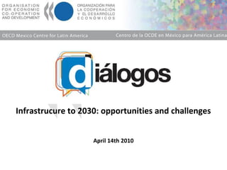 Infrastrucure to 2030: opportunities and challenges
April 14th 2010
 