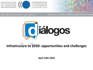 Infrastrucure to 2030: opportunities and challenges April 14th 2010 