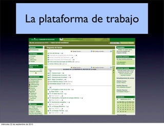 La plataforma de trabajo




miércoles 22 de septiembre de 2010
 